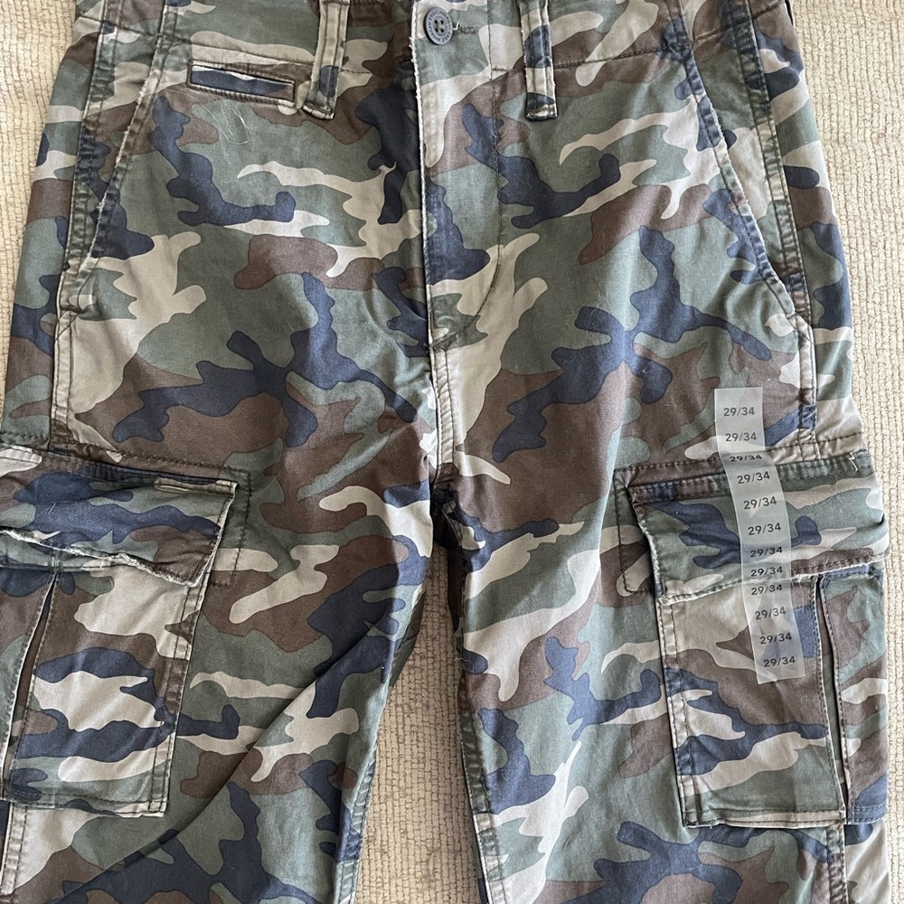 Slim Lived-In Camo Cargo
